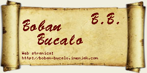 Boban Bucalo vizit kartica